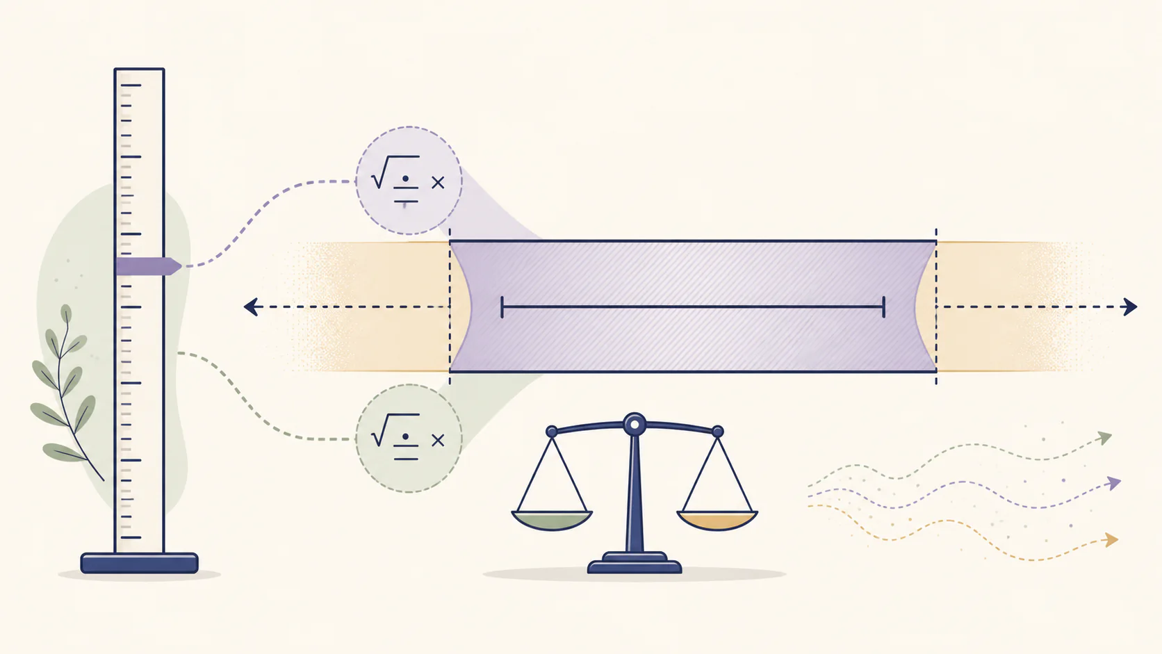 Neutral illustration af et matematisk vægtinterval uden idealvægtspåstand